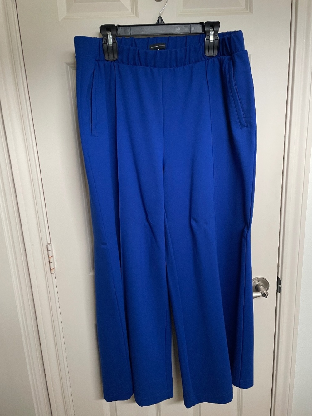 Universal Standard Pam Pintuck Blue Wide Leg Ponte Pants